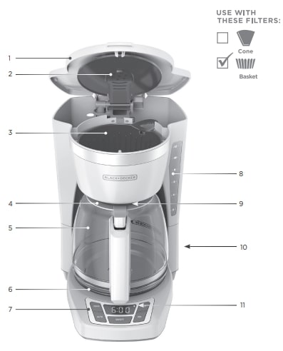 BLACK DECKER CM1160B 12-Cup Digital Coffee Maker Manual (1)