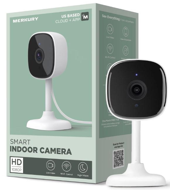 Merkury Smart Wi-Fi Indoor Camera 1080P HD Pack