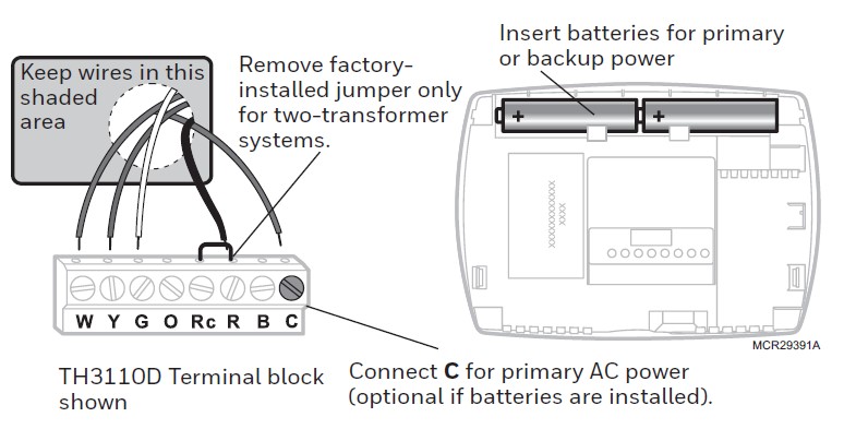 Honeywell Pro 3000 Series Non-Programmable Digital Thermostat Installation Instructions (3)