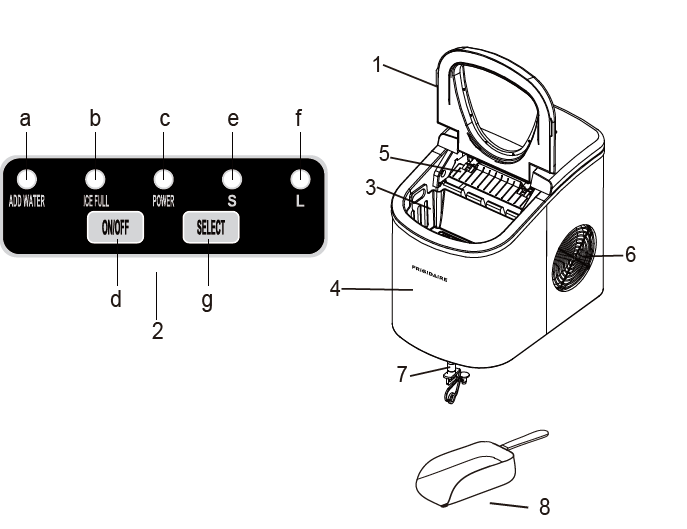 Frigidaire EFIC117-SS 26 Pound Ice Maker User Manual-img1