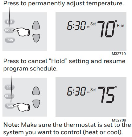 Honeywell Pro 2000 Series Horizontal Programmable Thermostat Operating Guide (10)