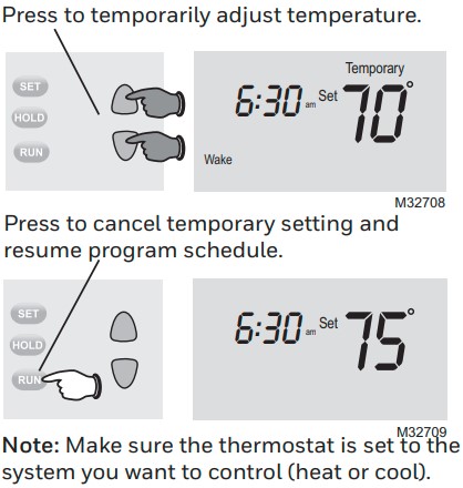 Honeywell Pro 2000 Series Horizontal Programmable Thermostat Operating Guide (9)