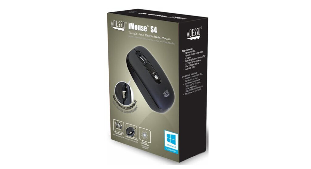 Adesso iMouse S4 Tangle-Free Retractable Mouse Quick Guide